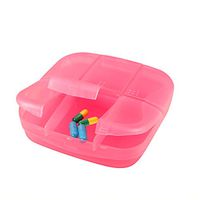 OUNONA Pill Holder Case Portable 6 Slot Vitamin Medicine Box Organizer Container for Travel Home (Pink)