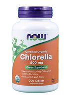 Now Foods Organic Chlorella 500 mg Tablets, 200 Count (Pack of 2)