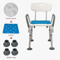 YSYD Bath Shower Seat Adjustable Height spa Shower Chair with Back and Arms Bath Bench Stool with Non-Slip Feet White Shower Stool Lightweight Bathtub Chair for Elderly Senior Handicap Disabled