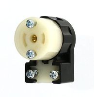 Leviton ML2-AC 15 Amp, 125 Volt, Locking Connector, Industrial Grade, Grounding, MiniLock Angle, Black-White