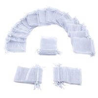 Brybelly 50 Pack of 4 x 6" Silver Drawstring Organza Storage Bags - Party Favor Pouch for Weddings, Showers, Birthdays & Holidays, Great for Gifts, Candy, Collectibles, Jewelry