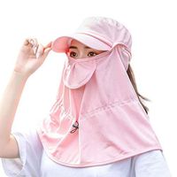 Meidexian888 Riding Neck Cap for Men/Women,Summer Outdoor Sun Protection Windproof Hat (Pink)