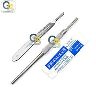G.S 2 O.R GRADE SCALPEL HANDLE #4 (ROUND + FLAT) WITH 5 STERILE BLADE #22 + 5 STERILE BLADES #24