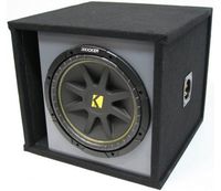 ASC Package Single 12" Kicker Sub Box Vented Port Paintable Subwoofer Enclosure C12 Comp 300 Watts Peak