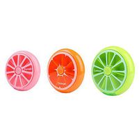 LazyMe Weekly Pill Box Round Cute 7 Compartments Medicine Organizer (3 Pack) (Multicolors)