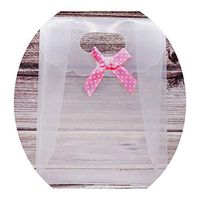 12PCS Transparent Clear Gift Candy Box Square PVC Chocolate Bag Boxes Wedding Favor Party Event Decoration,Pink Bow