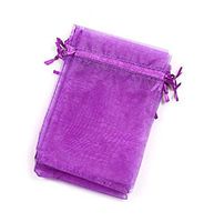 EDENKISS Purple Color Drawstring Organza Jewelry Pouch Bags 2.8x3.6" 4x6" 5x7" 6x9" (5x7" 100Pcs)
