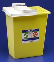 MCK89582800 - Covidien Chemotherapy Sharps Container Chemosafety 1-Piece 17.5H X 15.5W X 11D Inch Yellow Base Hinged Lid