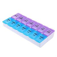 Vipeco 1Pc 14 Slot 7 Days Pill Organizer Box, AM PM Weekly Medicine Holder Dispenser Case Travel Medication Reminder