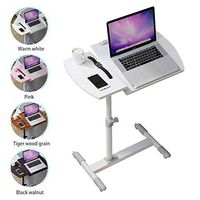 CX Laptop Desk Overbed Table, Mobile Desk Cart, Angle & Height Adjustable Laptop Stand Cart, Computer Desk with Smooth & Lockable Casters(Black)