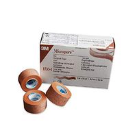 3M Healthcare Micropore Hypoallergenic Paper Surgical Tape with Rayon Backing 1" x 10 yds, Tan, Highly Breathable, Latex-free (Roll of 1 Each)