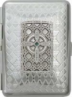 AWOL Spiritual Collection 'Gothic Celtic Cross' Slim King Rhombus Chrome Pocket Case/Cigarette Case (Gift Box Edition)