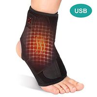 VINGVO Heated Ankle Brace Wrap - Hot Therapy Foot Wrap with 3 Level Controller for Stabiling Ligaments, Soothe Achy Feet, Reduce Swelling, Pain Relief for Sprains, Arthritis, Torn Tendons,Black