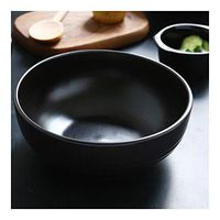 Bowl Japanese-Style Tableware Bowl 8-inch Home Soup Bowl Noodle Bowl Simple Creative Black Restaurant Deep Bowl Household tableware, retro bowl