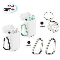 Collapsible Reusable Straws with Case, Foldable Silicone Straw with Keychain, Food-Grade Drinking Straws (Grey/Green)