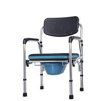 SMLCTY Foldable Design Commode Chair Elderly Toilet Seat with Safety Frame Lightweight Shower Bench Height Adjustable Bathroom Support for Adults