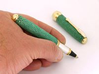 Silver Roller Pen Stingray Skin"Galuchat" & Silver 925 Made in Italy