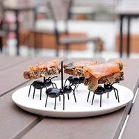 Fiesta YIBO 12Pcs/Set Plastic Fruit Fork Crreative Work Ant Design Reusable Candy Cake Deseart Picks Tableware Party picks Kitchenware