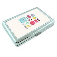 Summer Em1 Hip Silver Cigarette Case Id Holder Metal Wallet 4" X 2.75" RFID Protection