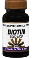 Windmill Biotin 5000 mcg Tablets 60 Tablets (Pack of 2)
