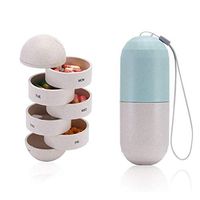 CLEAN LEADER Grain Fiber Weekly Pill Organizer,Travel 7 Day Pill Box,Case with Unique Capsule Molding Design Waterproof and Moisture-Proof for Medication, Vitamin and Fish Oil Supplements