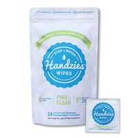 Handzies Natural Soap and Water Hand Wipes, Hypoallergenic, Free and Clear, Individually Packaged Singles (24)