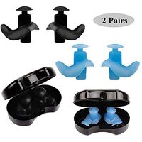 2 Pairs Reusable Swimming Silicone Ear Plugs Soft and Flexible Bathing Earplugs