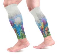 LEVEIS Watercolor Art Tulips Flower Arm Sleeves UV Protection for Men Women Sunblock Protective Gloves Running Golf Cycling Driving Long Arm Cover 1 Pair