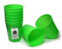 Rolling Sands 16 Ounce Reusable Plastic Stadium Cups Lime Green, 8 Pack, Made in USA, BPA-Free Dishwasher Safe Plastic Tumblers