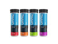 Nuun Sport + Caffeine: Electrolyte Tablets, Effervescent Hydration Supplement with caffeine, Mixed-flavor, Box of 4 Tubes (40 servings), Sports Drink for Replenishment of Essential Electrolytes