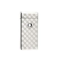 Unishow [2016 USB Rechargeable Flameless Electronic Arc Plasma Pulse Cigarette Metal Lighter in Gift Box W/a Free Velvet Pouch (Silver Spot)