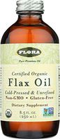 Flora Organic Flax Oil, 8.5 oz - Fresh Cold-Pressed & Pure - Non GMO & Gluten Free