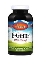 Carlson - E-Gems, 800 IU (536 mg), Heart Health & Optimal Wellness, Antioxidant, 250 soft gels