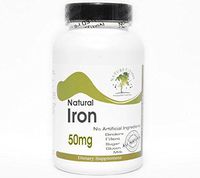 Natural Iron 50mg ~ 100 Capsules - No Additives ~ Naturetition Supplements