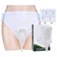 Wearable Unisex Urinal Silica Gel Spill Proof Urine Collection Medical Elderly Dedicated Toilet Portable Elastic Waistband Hospital Incontinence Panties Urinal Pee Holder (Old Man)