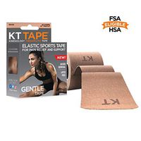 KT Tape Kinesiology Therapeutic Sports Tape, Gentle Adhesive for Sensitive Skin, 20 Precut 10 inch Strips, Beige