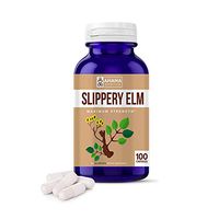 Slippery Elm Capsules by Ahana Nutrition - 900mg of Slippery Elm Powder to Help Support Sore Throat and Coughs, Aid Digestive Problems and Support Skin Health with Antioxidants (100 Capsules)