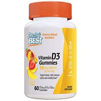 Doctor's Best Vitamin D3 Gummies to Support Healthy Bones, Immune System and Heart Health, 2000 IU of Vitamin D3 per Serving, 60 Count Tropical Tango