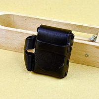 JTYX Men's Cigarette Case Retro Rope Original Handmade Leather Resin Skin Vegetable Tanned Ultra Light Portable Cigarettes Box,Black,11X9.5X3CM