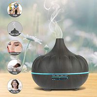 500ml Essential Oil Diffuser, Fetile Cool Mist Humidifier Wood Grain 7 Color Light Aromotherapy Diffusers Waterless Auto Shut-off for Office Home Baby Yog (Dark Brown)