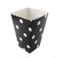 IPALMAY Mini Paper Popcorn Boxes 36 Count - Birthday Favor Box - Buffet Boxes - Sweet Boxes, Family Movie Night Boxes, Black and White Polka Dot