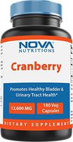 Nova Nutritions Cranberry Urinary Tract Health Dietary Supplement, 12600mg Vegetarian Craberry Pills with Vitamin C & Vitamin E, Helps Cleanse & Protect The Urinary Tract, 180 Count