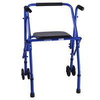 XRX Adjustable Rollator Walker with Seat and Wheels for Seniors Folding Transport Chair Non-Slip Rolling Rollator Lightweight