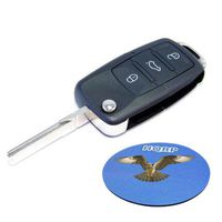 HQRP Folding Flip Key Fob compatible with Volkswagen VW Passat 2002 2003 2004 2005 02 03 04 05 Shell Remote Case w/ 4 Buttons plus HQRP Coaster