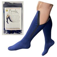 Presadee Original Navy 20-30 mmHg Firm Zipper Compression Leg Closed Toe Sock (3X-Large)