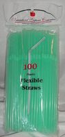 IGC 200 Straws - Flex/Flexible Drinking Straws - Luau - Wedding - Party - Pale Green - 200 Flexible Straws (2 packs x 100 straws)