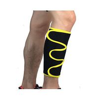 seven wolves Adjustable Shin Splint Compression Sleeve Calf Support Brace, Black & Yellow