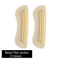 Heel Liner Cushions Insoles,Heel Grip Pads Heeled Silicone Self-Adhesive Inserts Stickers for Loose Shoes,Improved Fit and Comfort for Both (3 Pairs) (Beige, Norma)