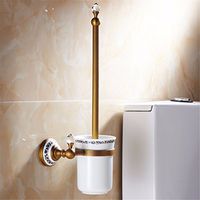 LAONA European copper patina imitation porcelain Crystal bathroom accessories set activity towel bar soap dish,Toilet brush
