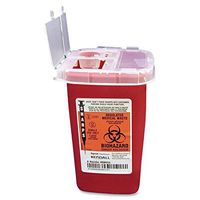 Phlebotomy Sharps Container W/Clear Lid, 1 Qt, Red